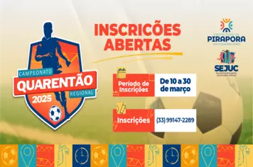 ​Prefeitura de Pirapora está com inscrições abertas para o Campeonato Regional Quarentão