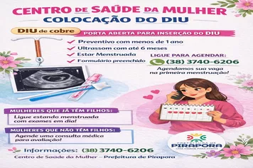 Centro de Saúde da Mulher em Pirapora oferece colocação gratuita de DIU