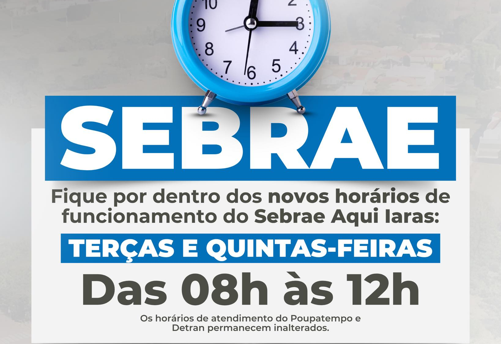 Sebrae - Novos Horários